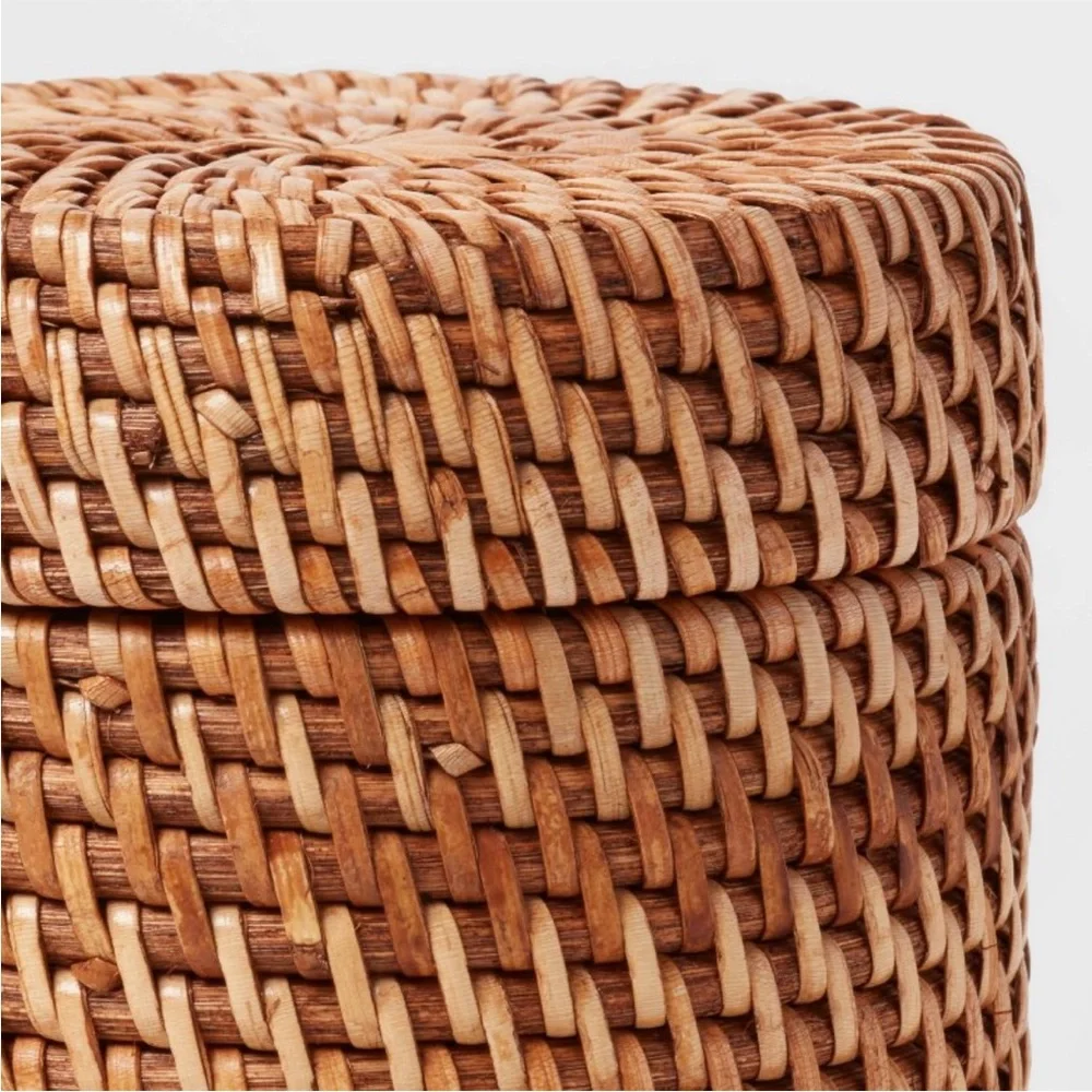 THRESHOLD NEW rattan canister -light brown